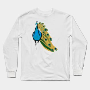 Cute Peacock Drawing Long Sleeve T-Shirt